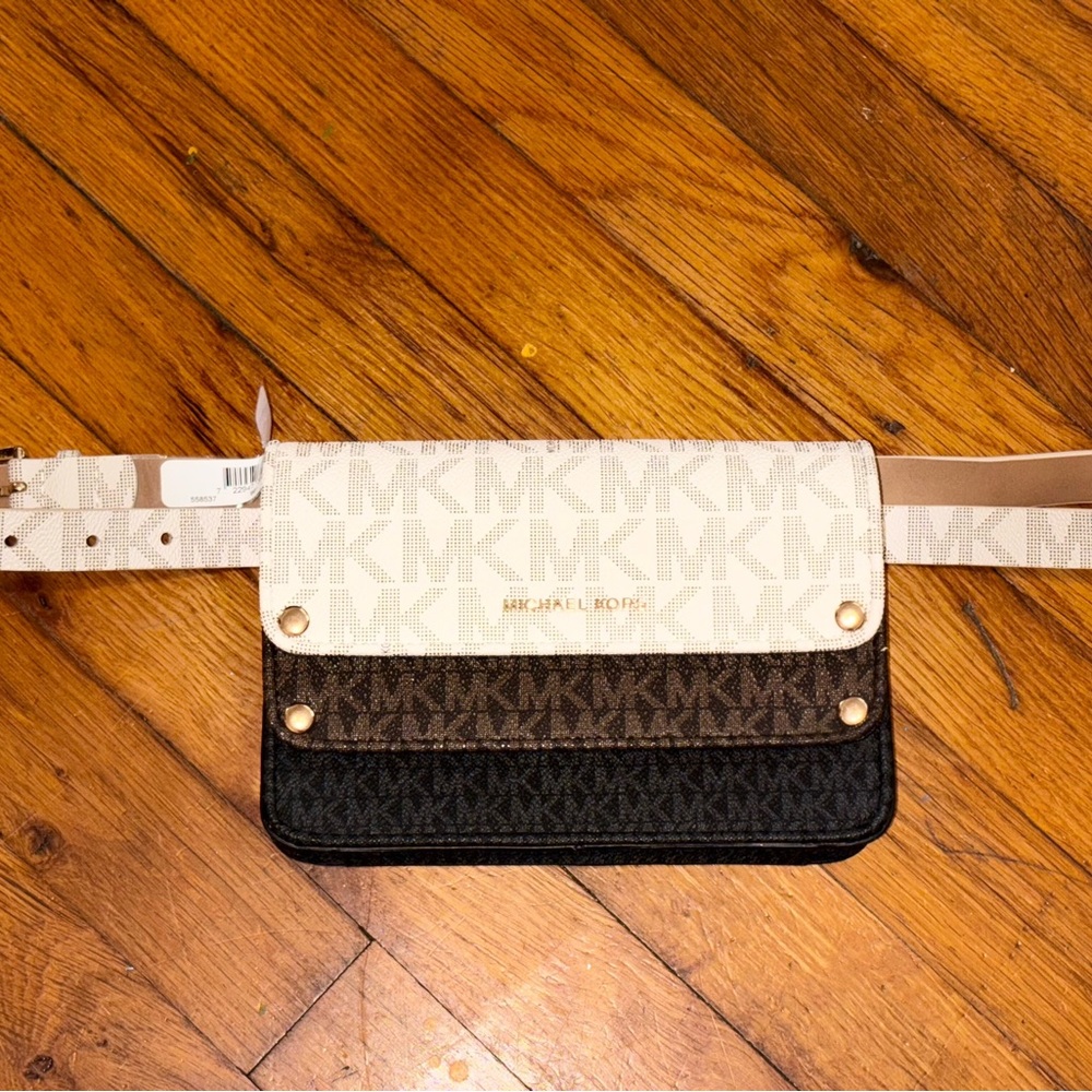 Michael Kors Beige and Brown Belt Bag